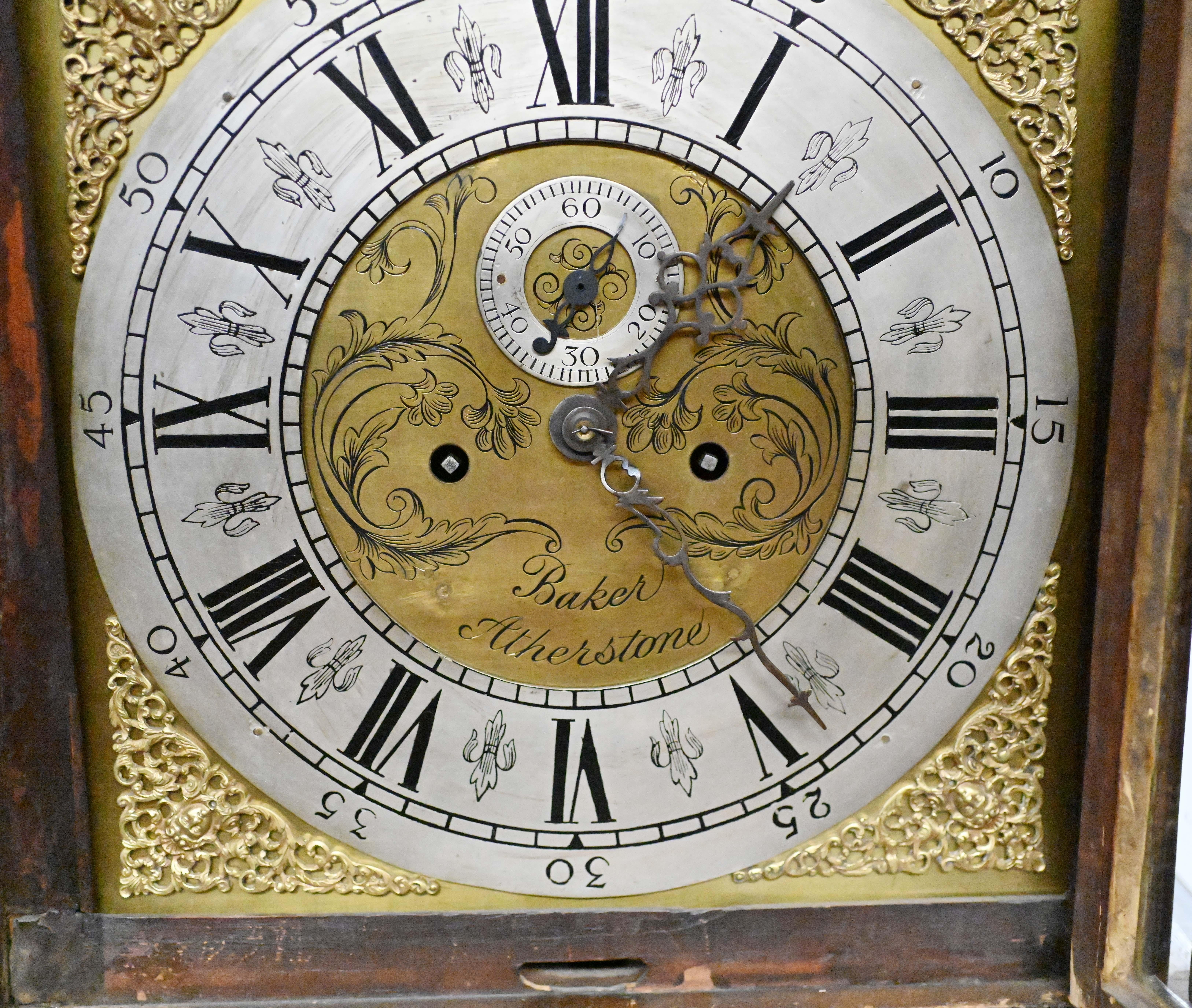 Acajou Horloge grand-père victorienne Longcase Mahogany Time Chime 1840 en vente