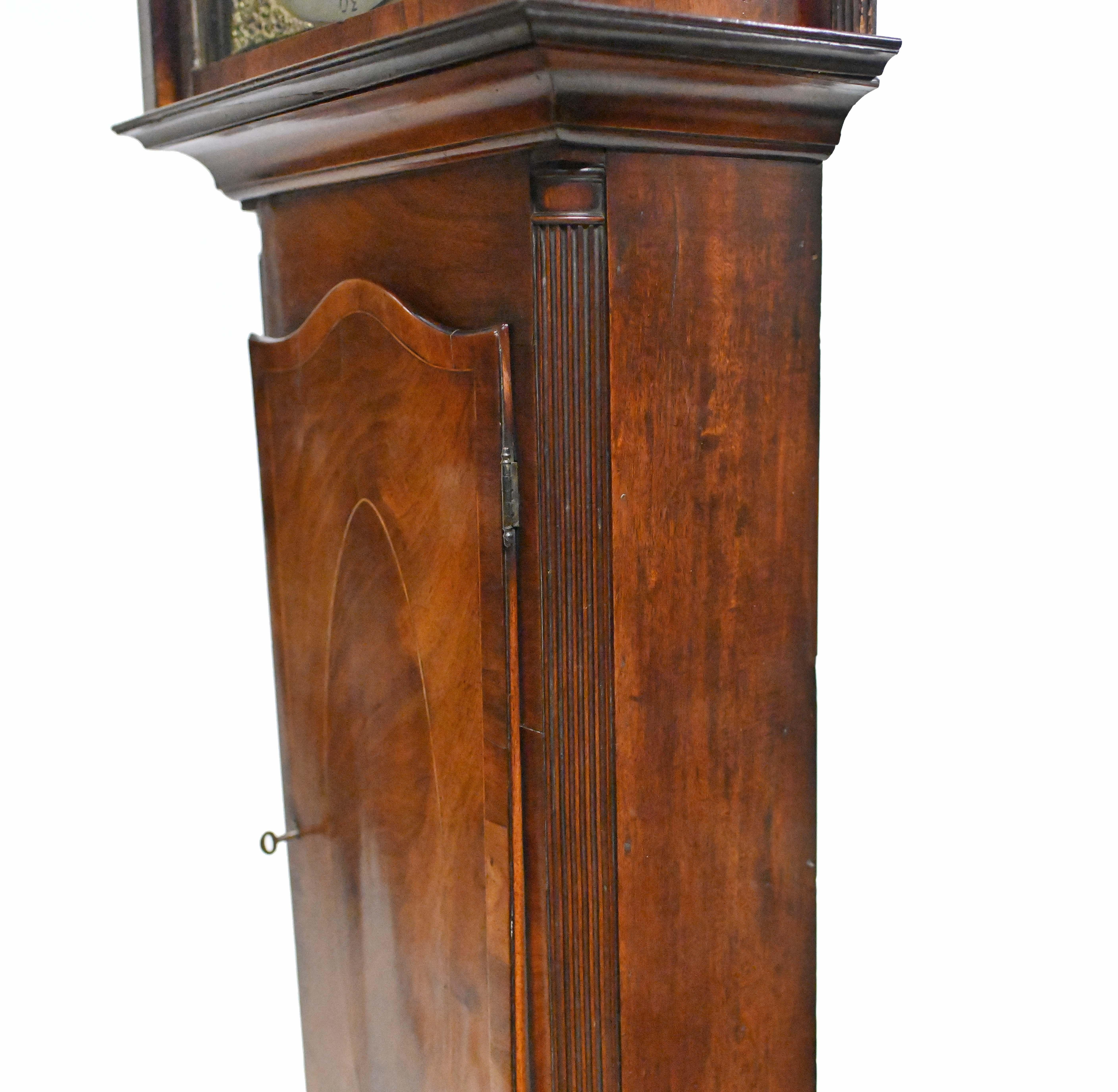 Victorian Grandfather Clock Longcase Mahogany Time Chime 1840 For Sale 2