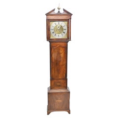 Used Victorian Grandfather Clock Longcase Mahogany Time Chime 1840
