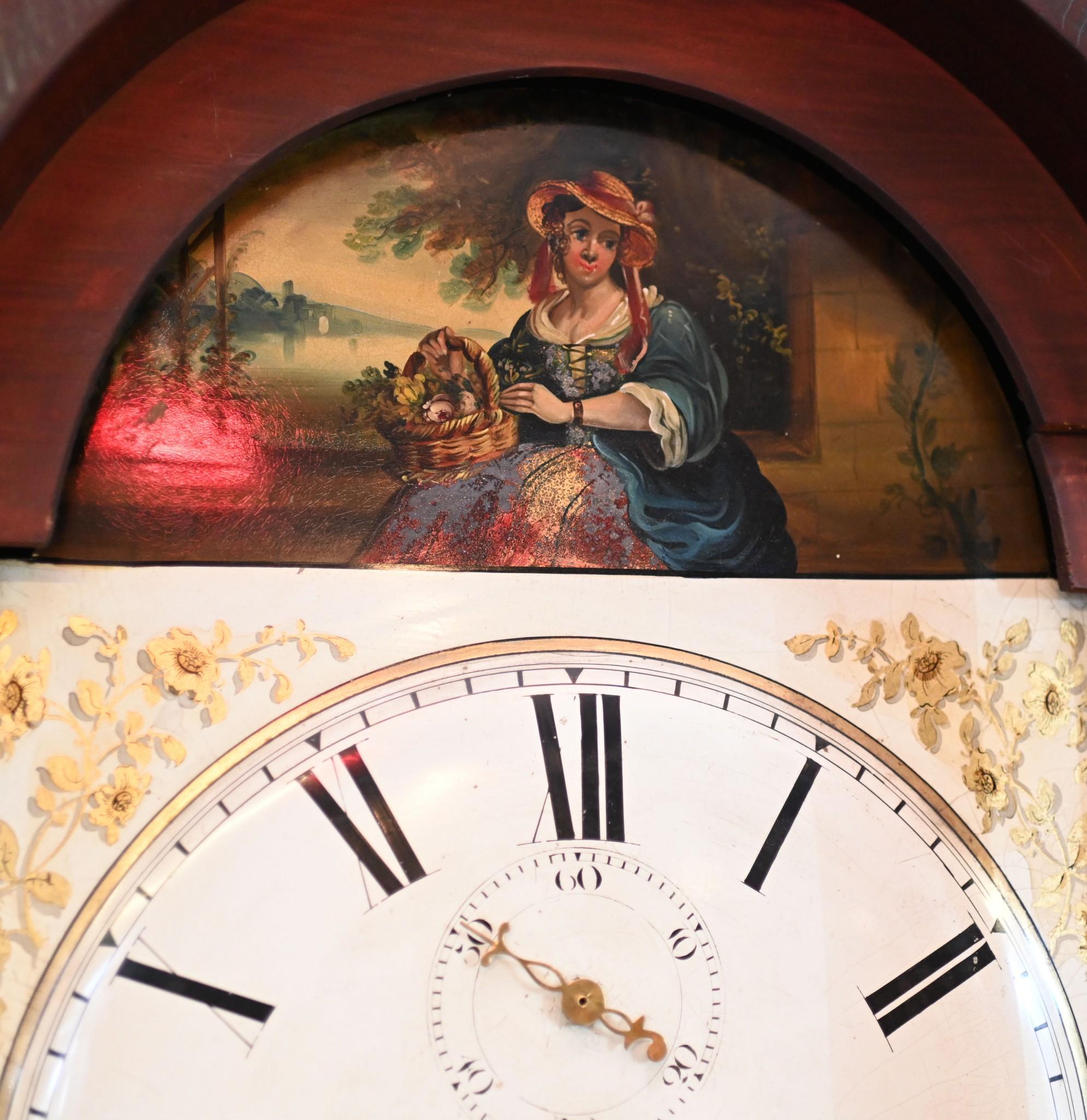 Victorian Grandfather Clock Mahogany Longcase In Good Condition For Sale In Potters Bar, GB