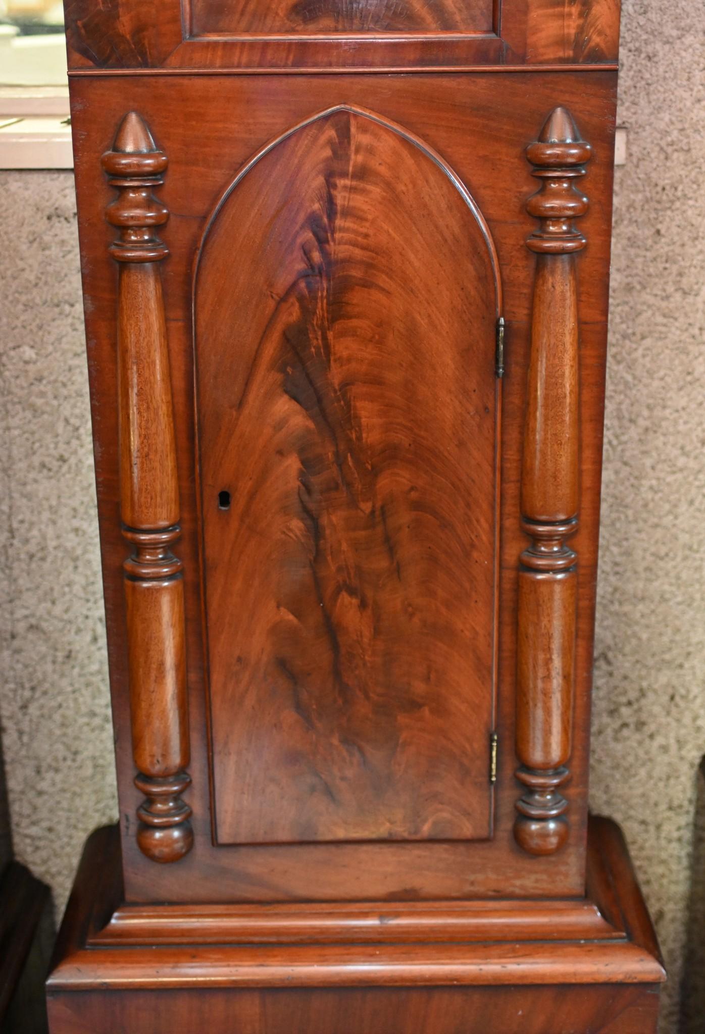 Victorian Grandfather Clock Mahogany Longcase For Sale 1