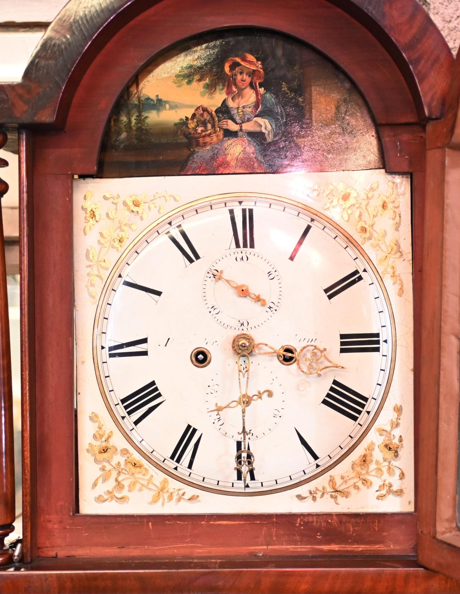 Victorian Grandfather Clock Mahogany Longcase For Sale 2