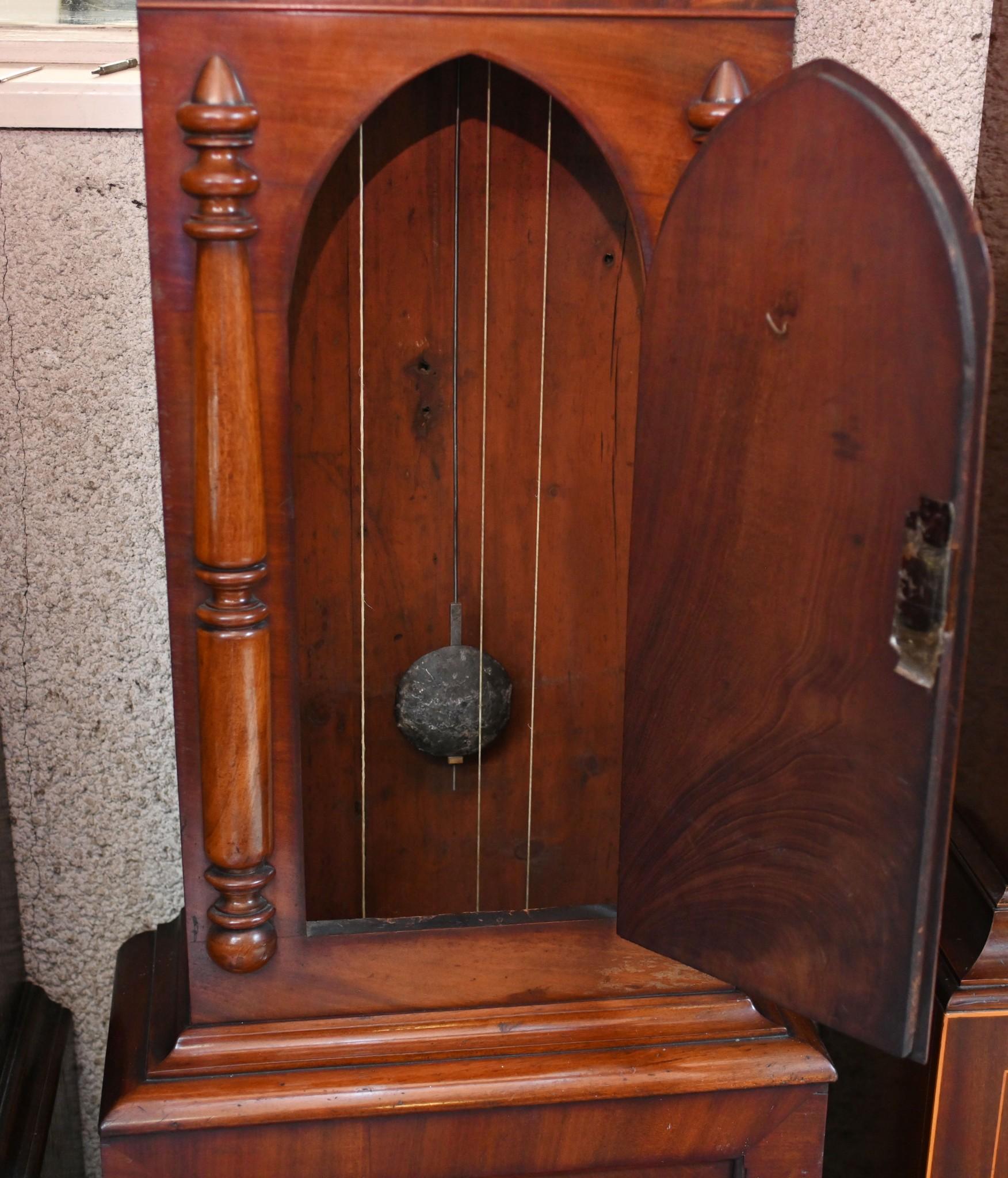 Victorian Grandfather Clock Mahogany Longcase For Sale 3