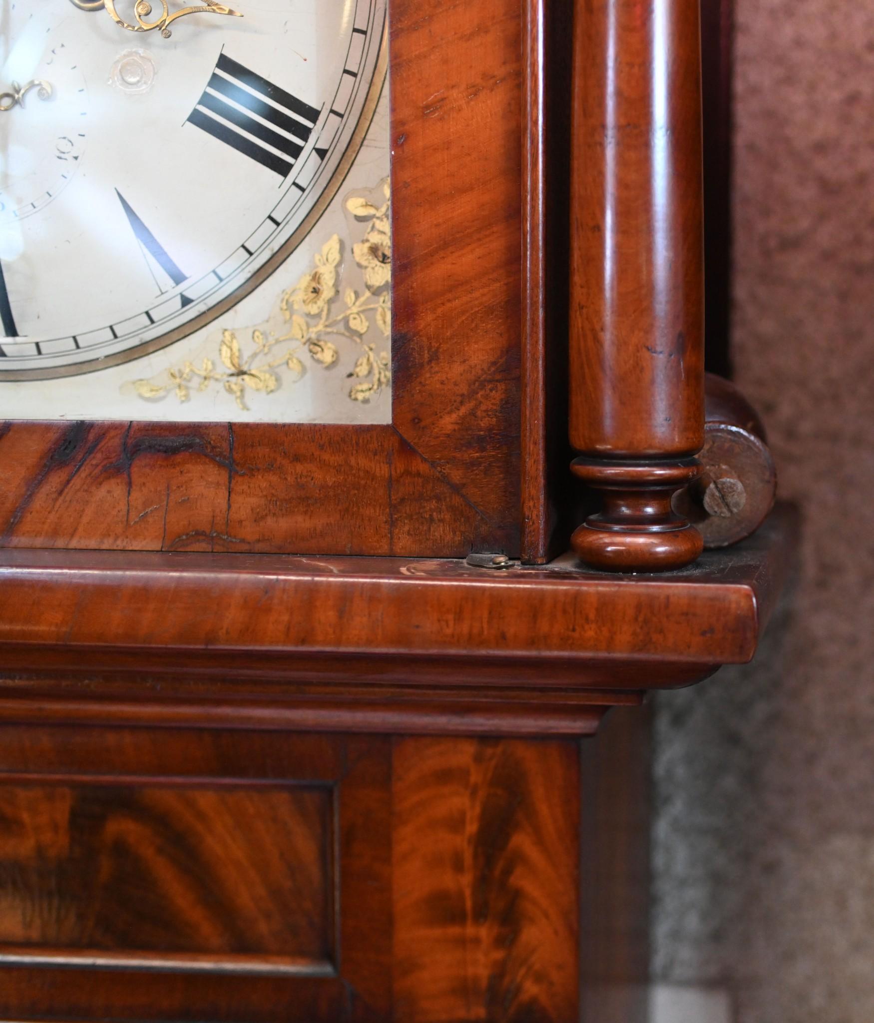 Victorian Grandfather Clock Mahogany Longcase For Sale 5