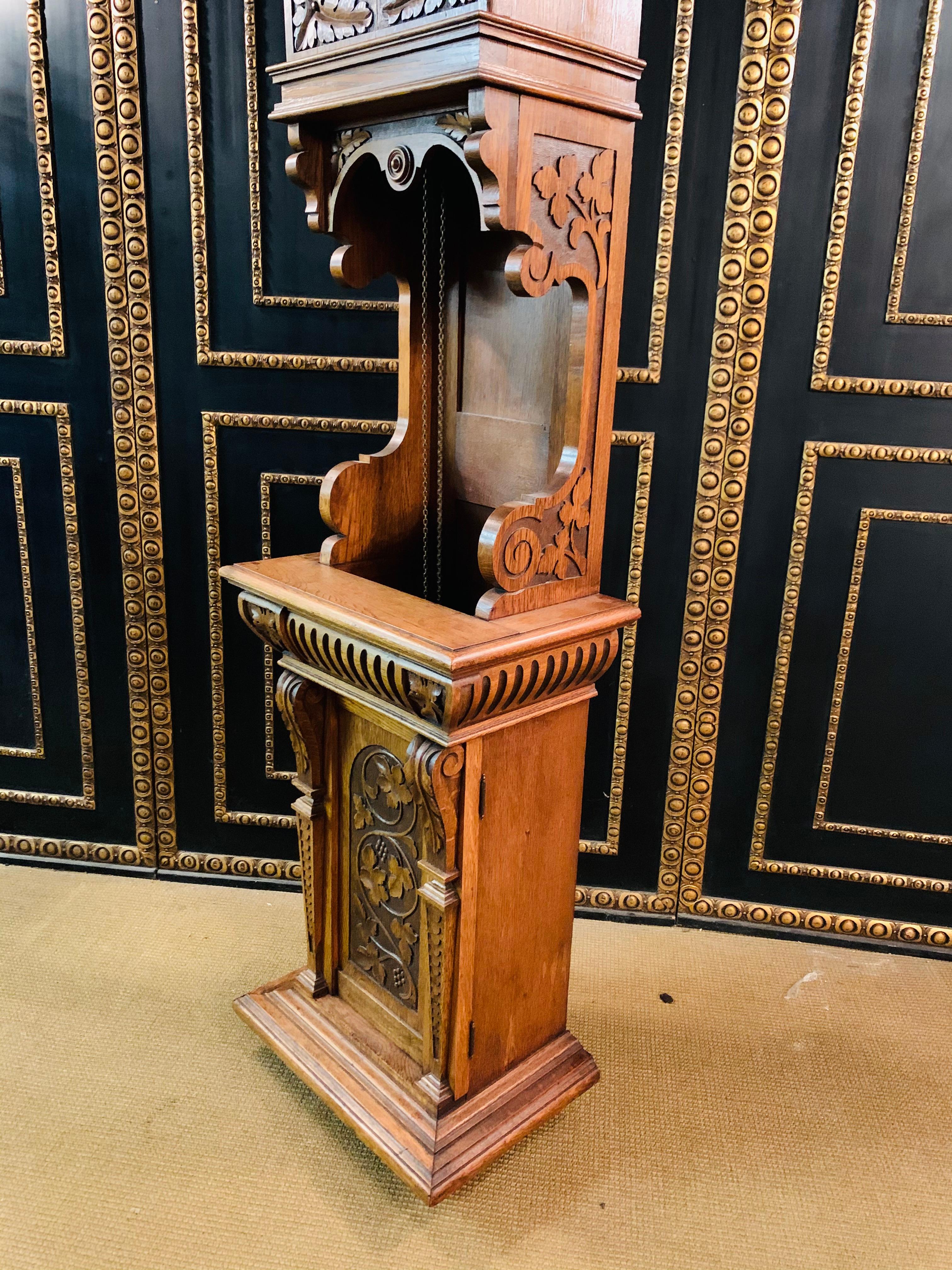 Victorian Grandfather Clock Open Oak circa 1880 with Turned Colum Gallery 11