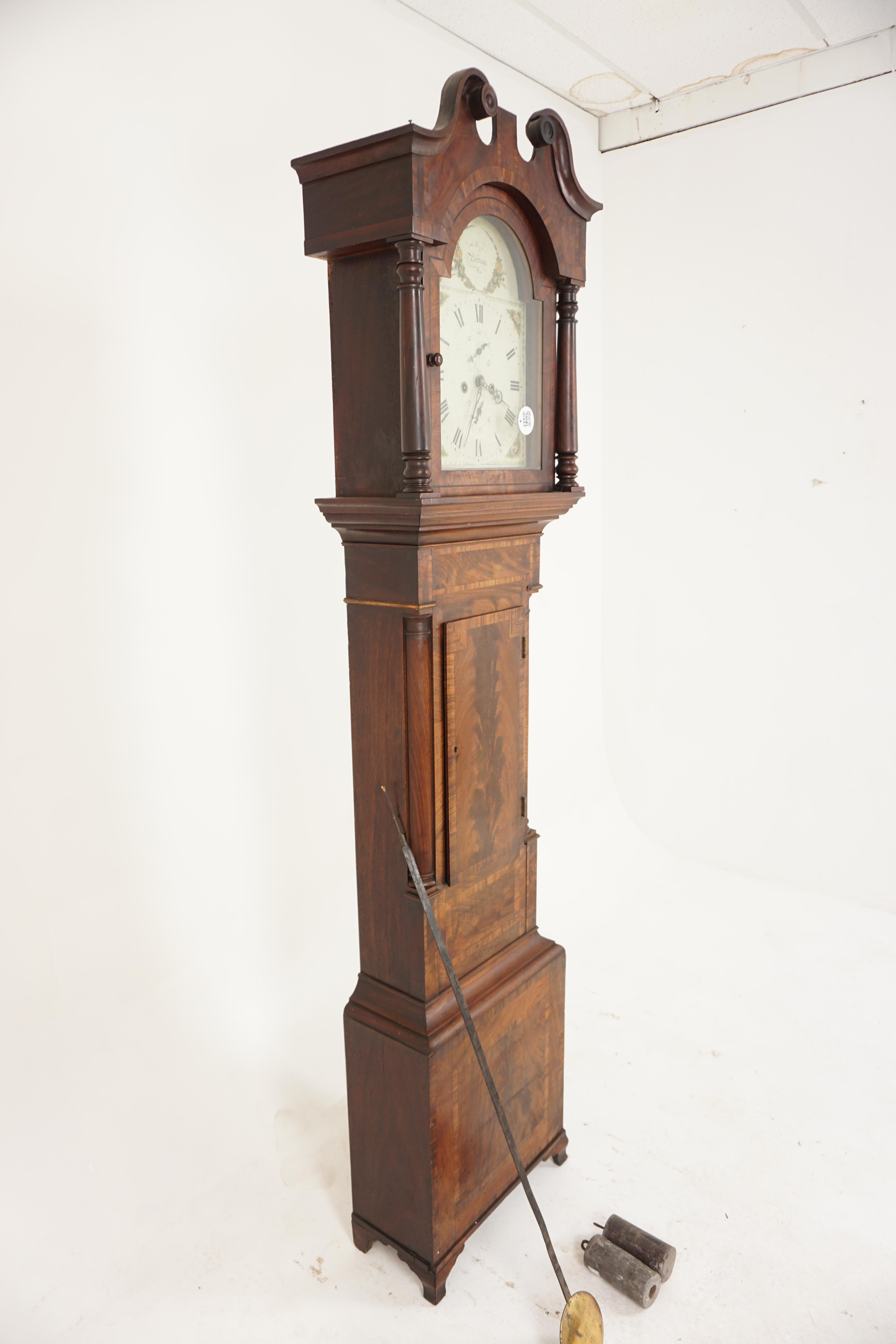 English Victorian Grandfather Long Case Clock by Jolliffe of Portsea, England 1870, H061