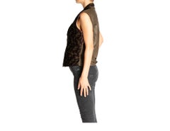 Victorian Green & Brown Silk Velvet Jacquard Men’S 1850S Vest