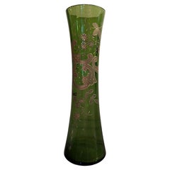 Vaso di gemme in vetro verde vittoriano
