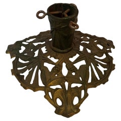 Stand de sapin de Noël victorien en fonte vert et or, Vintage, allemand, années 1890