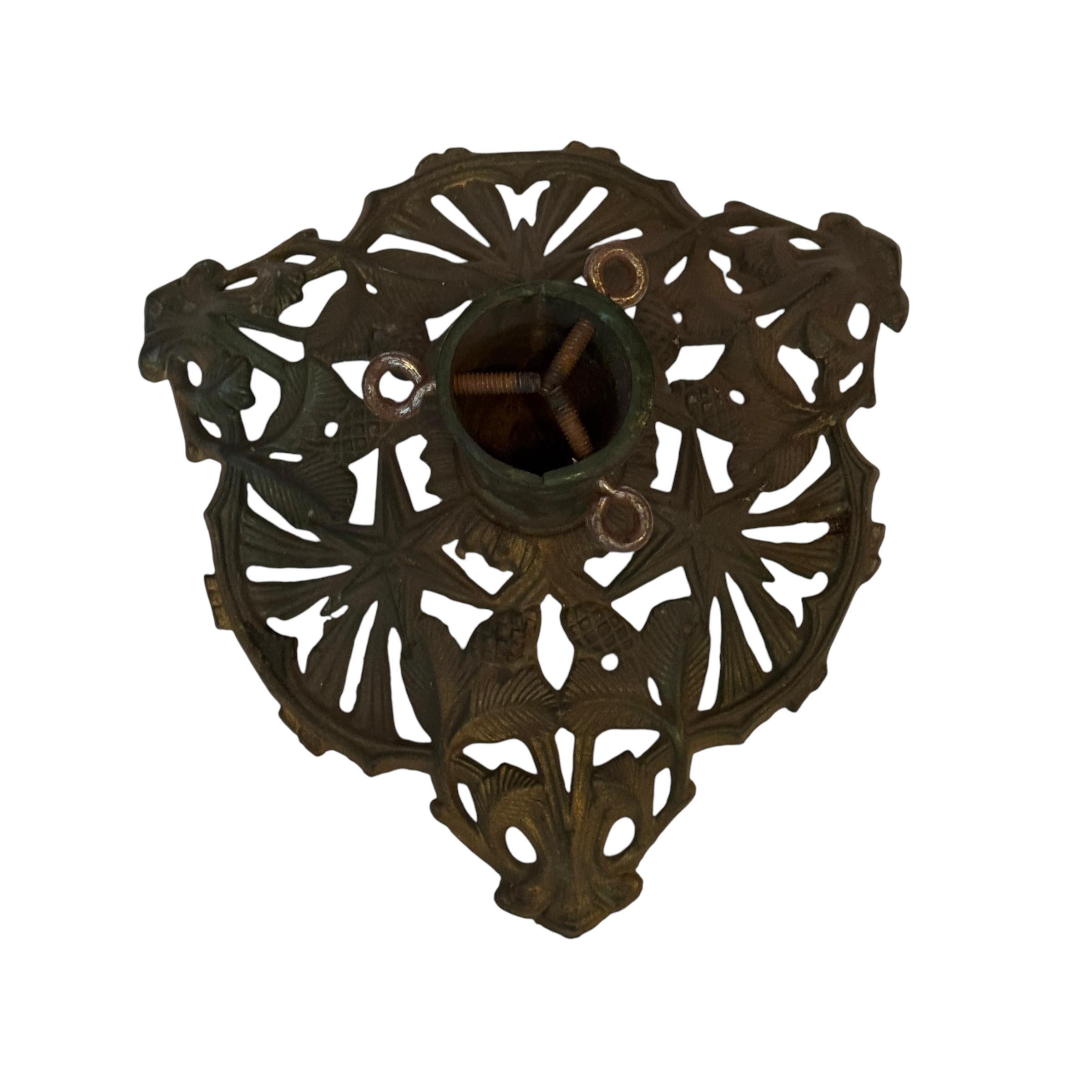Late 19th Century Victorian green & gold Cast Iron Christmas Tree Stand, Vintage, German, 1890s For Sale