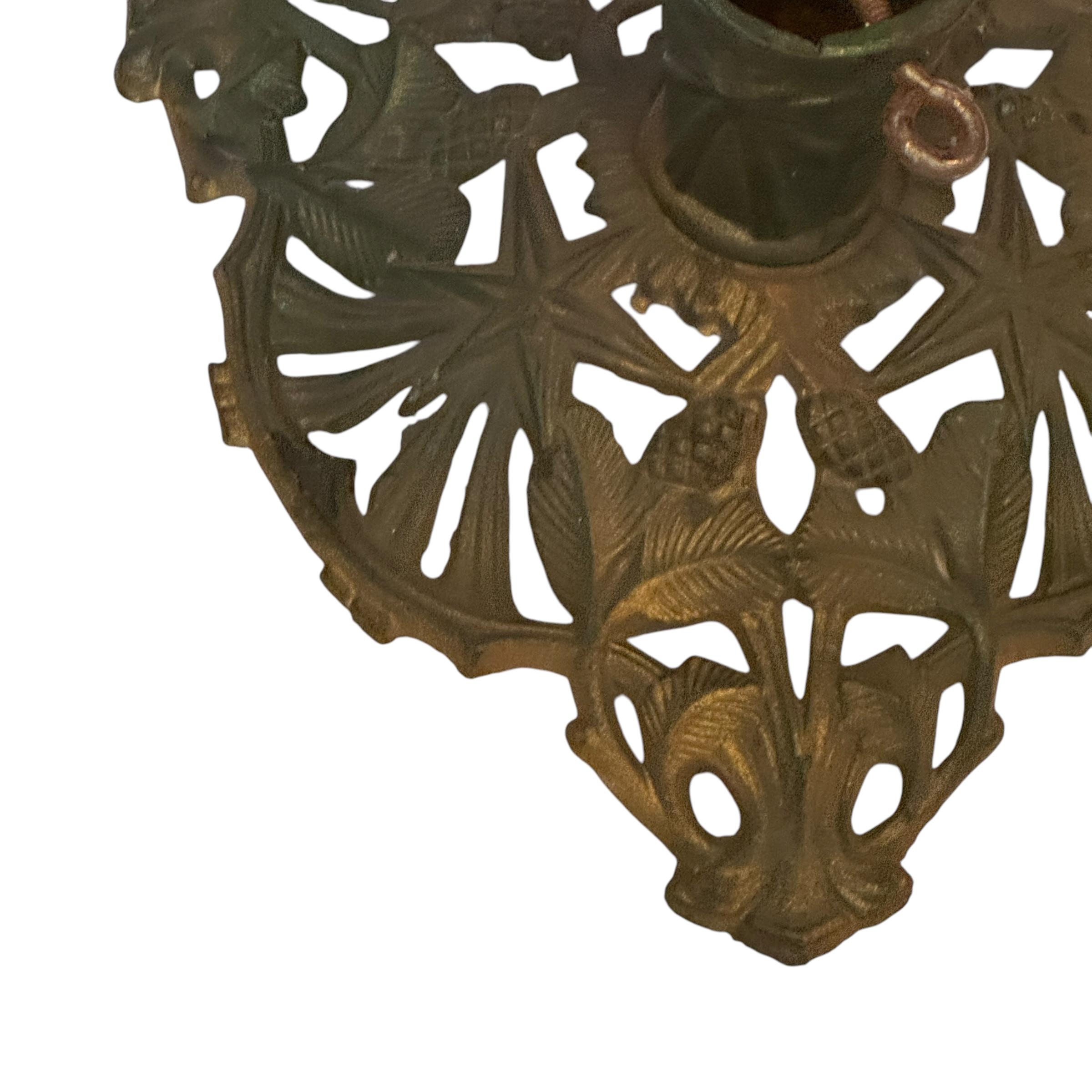 Metal Victorian green & gold Cast Iron Christmas Tree Stand, Vintage, German, 1890s For Sale