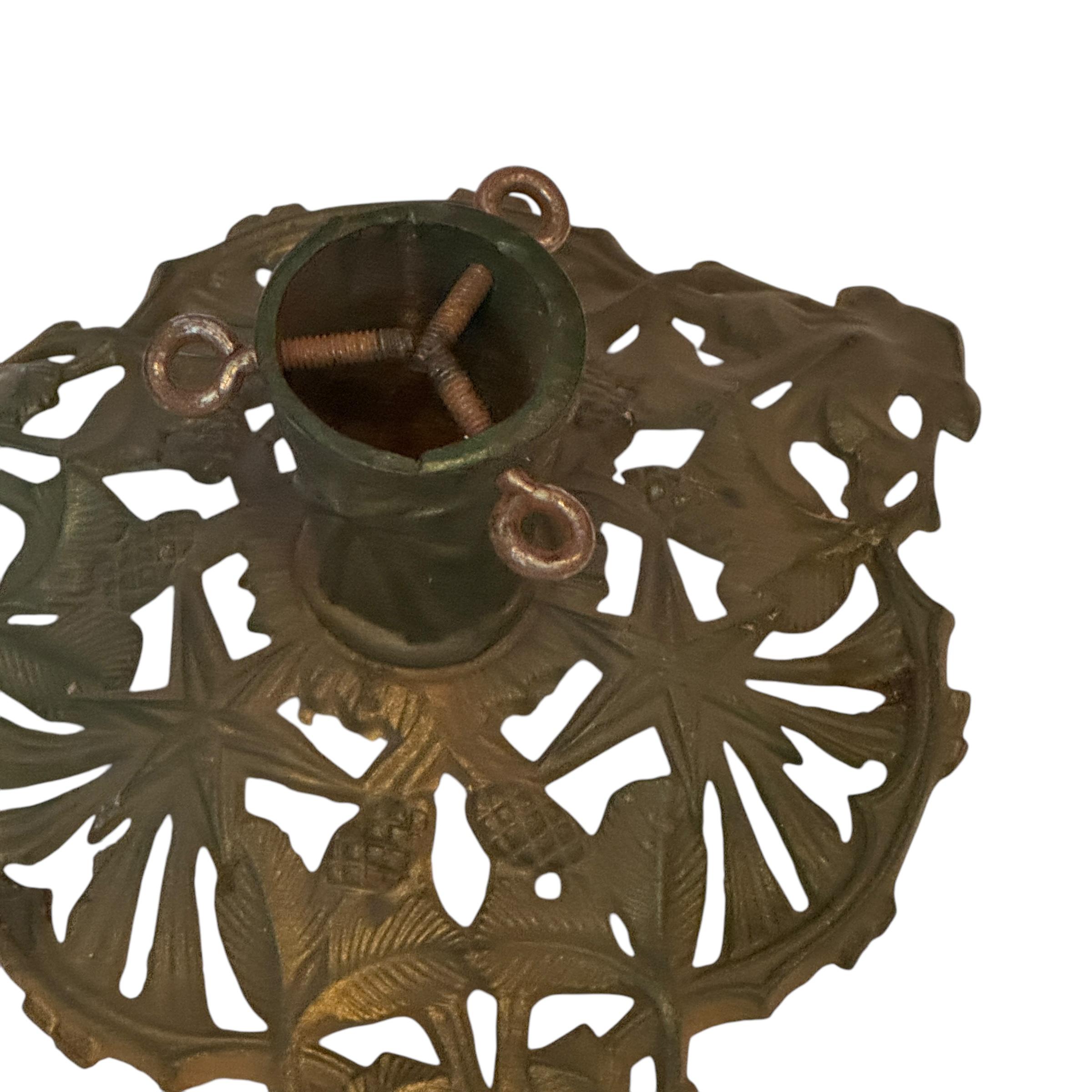 Victorian green & gold Cast Iron Christmas Tree Stand, Vintage, German, 1890s For Sale 2