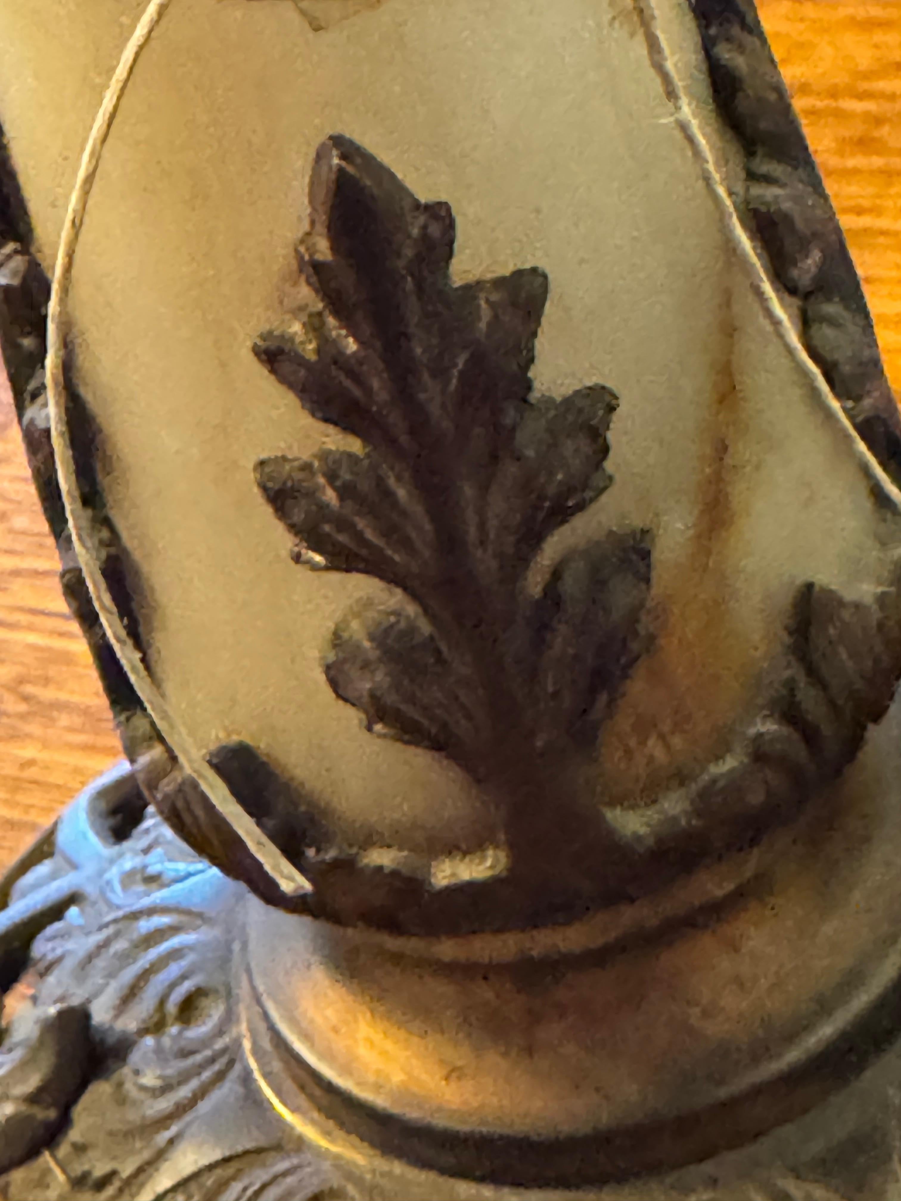 `Victorian Green Slag Glass Banquet Lamp - W7504  NOW ON SALE For Sale 6