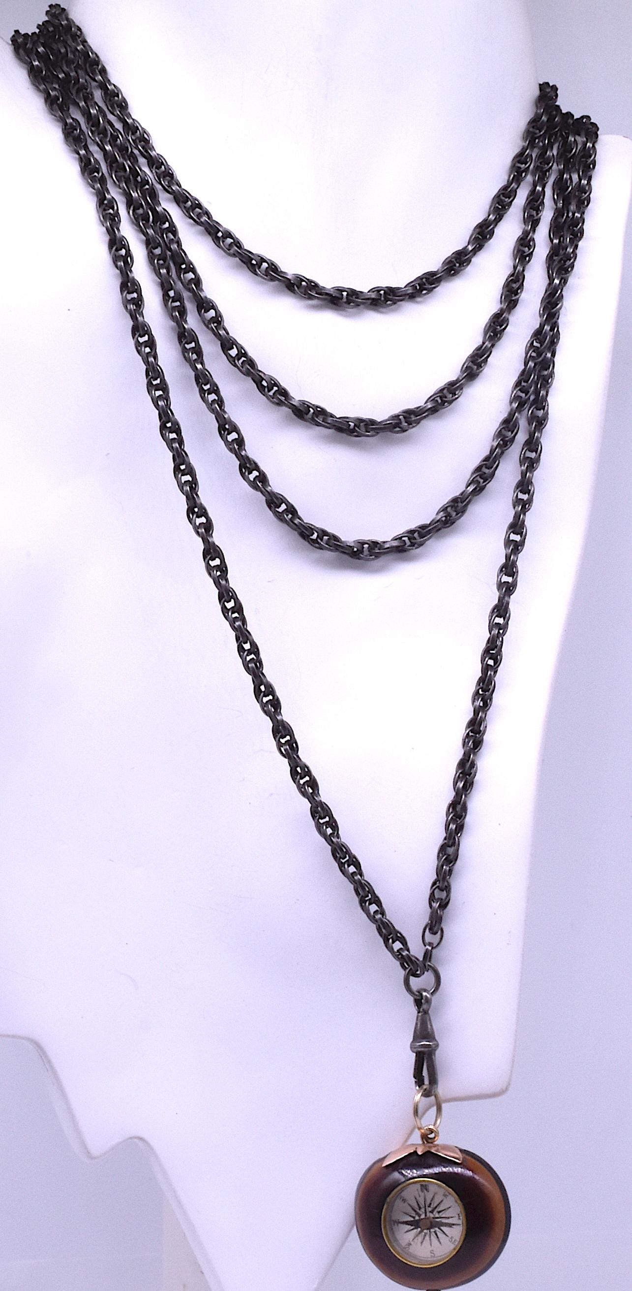 mens gunmetal necklace