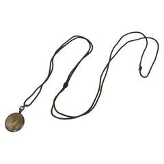 Victorian Gunmetal Photo Locket Slide Necklace
