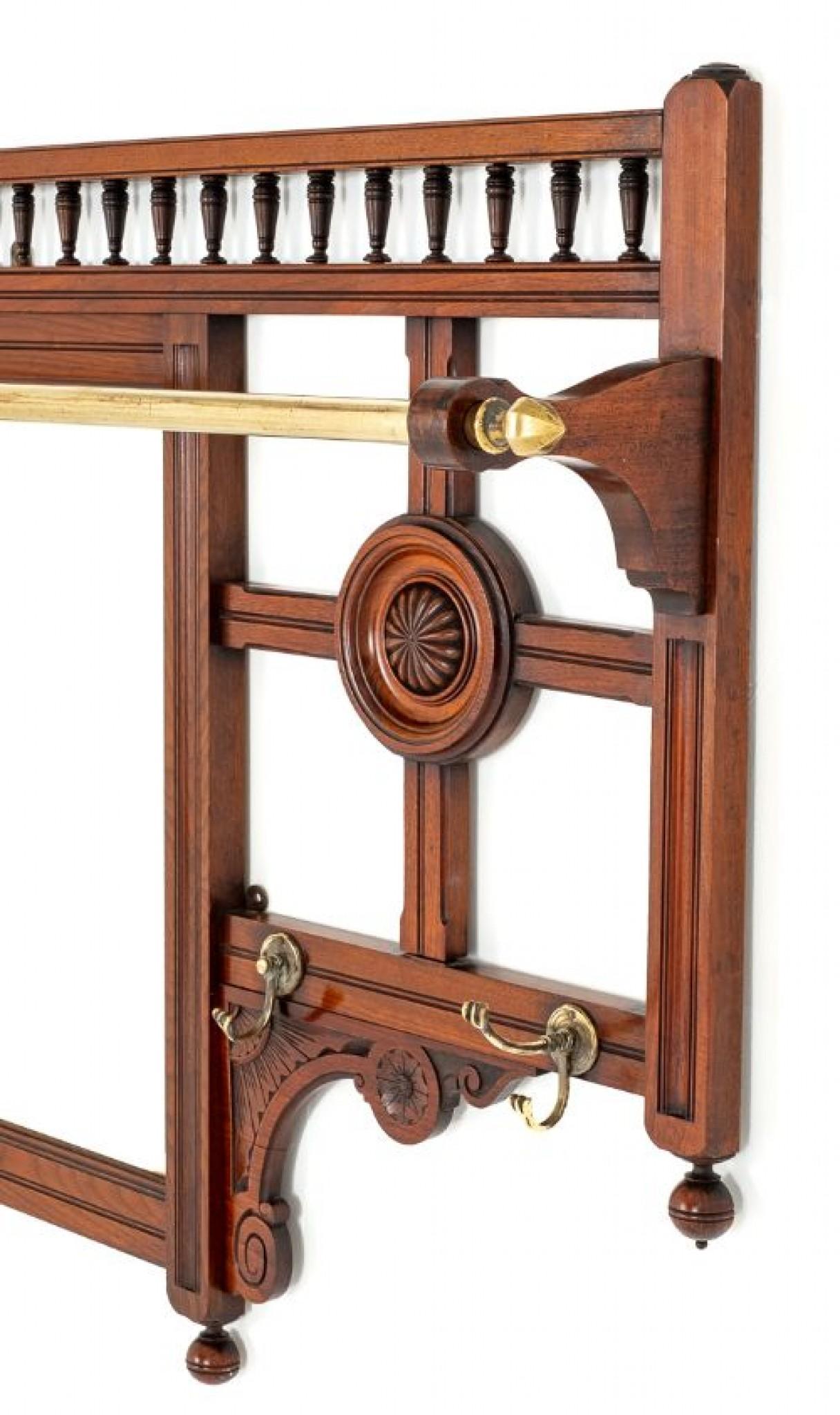 Late 19th Century Victorian Hall Tree Coat Rack Mirror For Sale