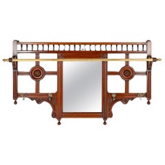 Victorian Hall Tree Coat Rack Mirror