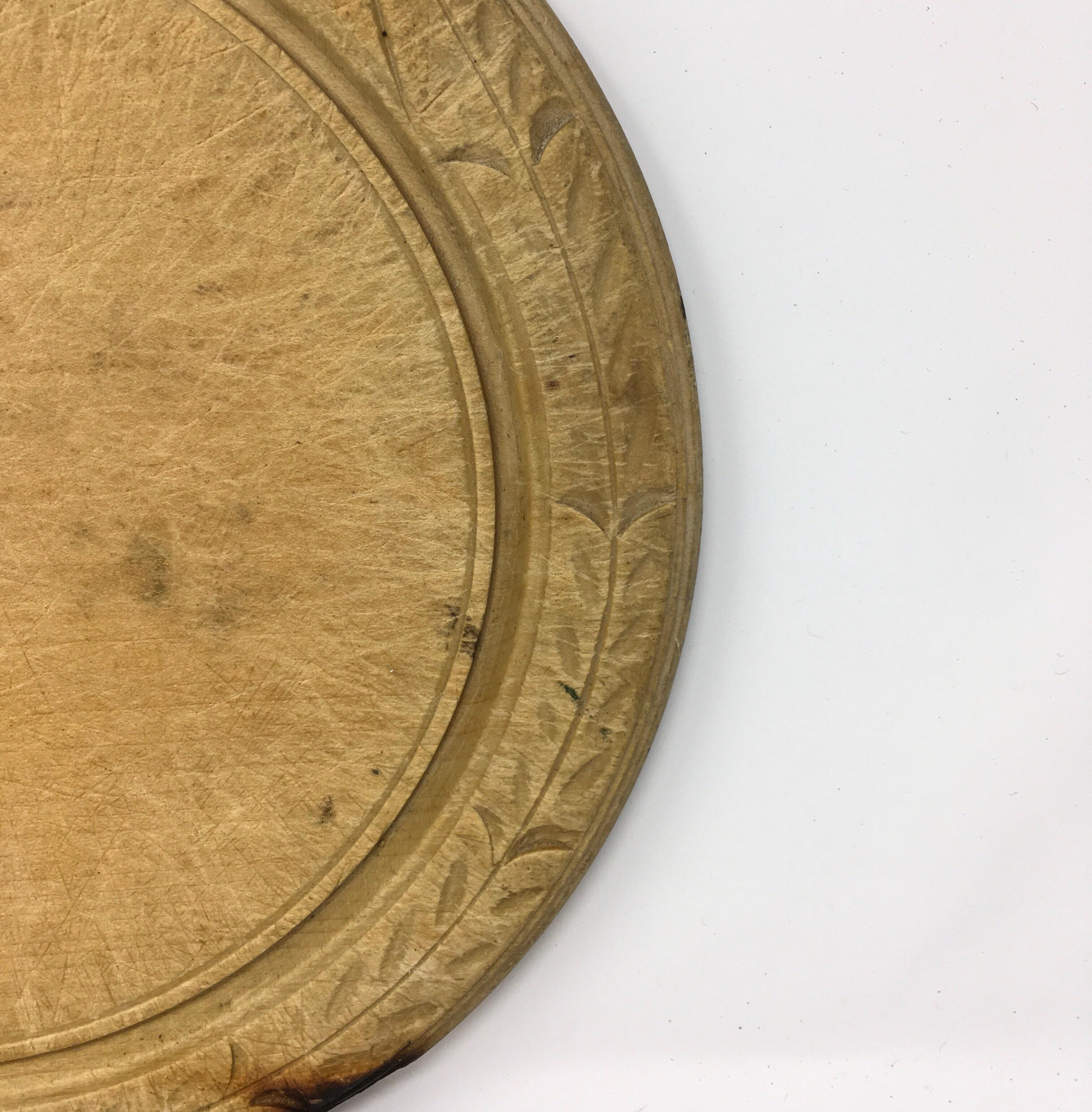 19th Century Victorian Hand Carved Bread Board
