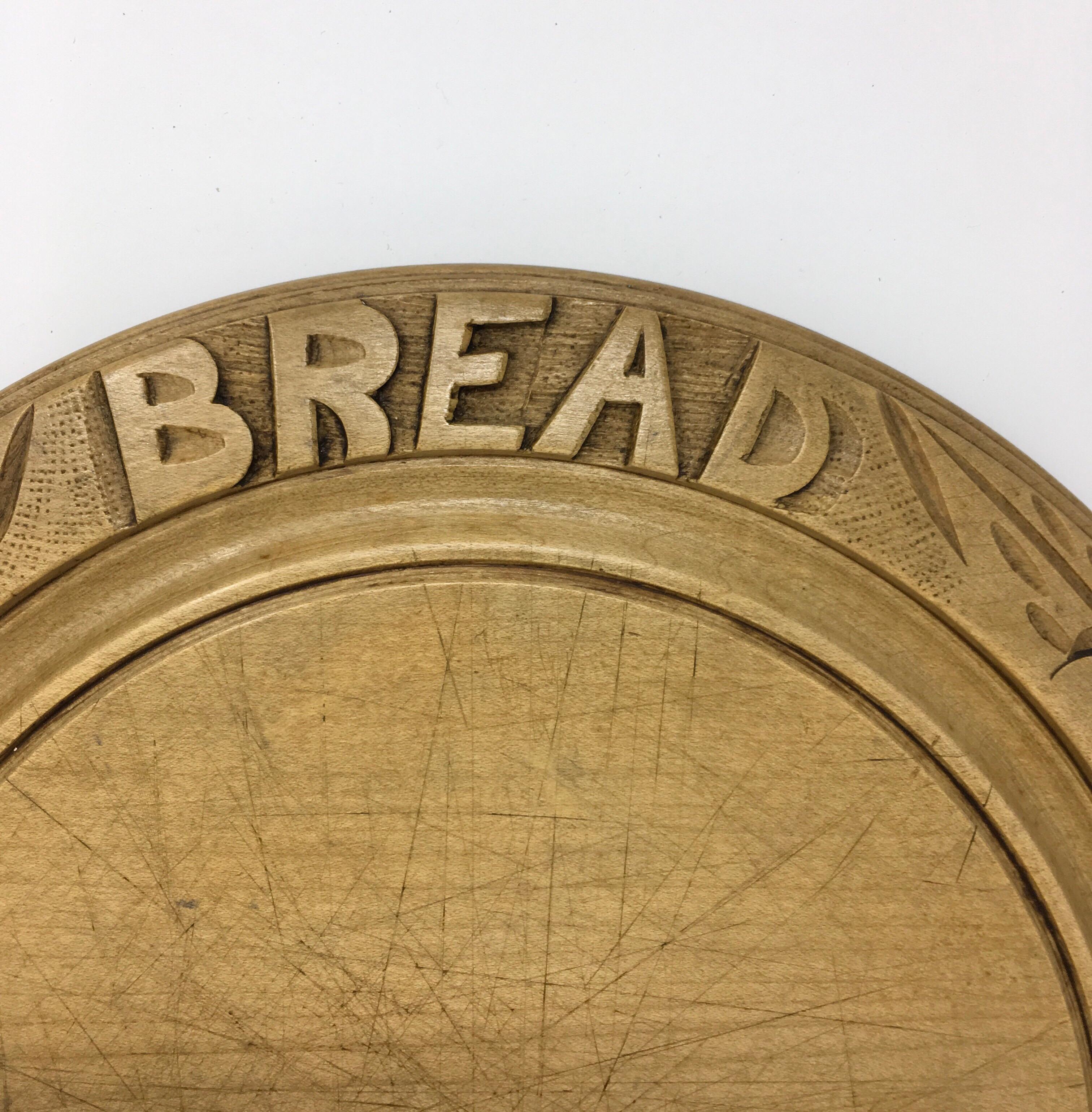 English Victorian Hand Carved Breadboard