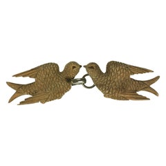 Antique Victorian Hand Carved Dove Buckle