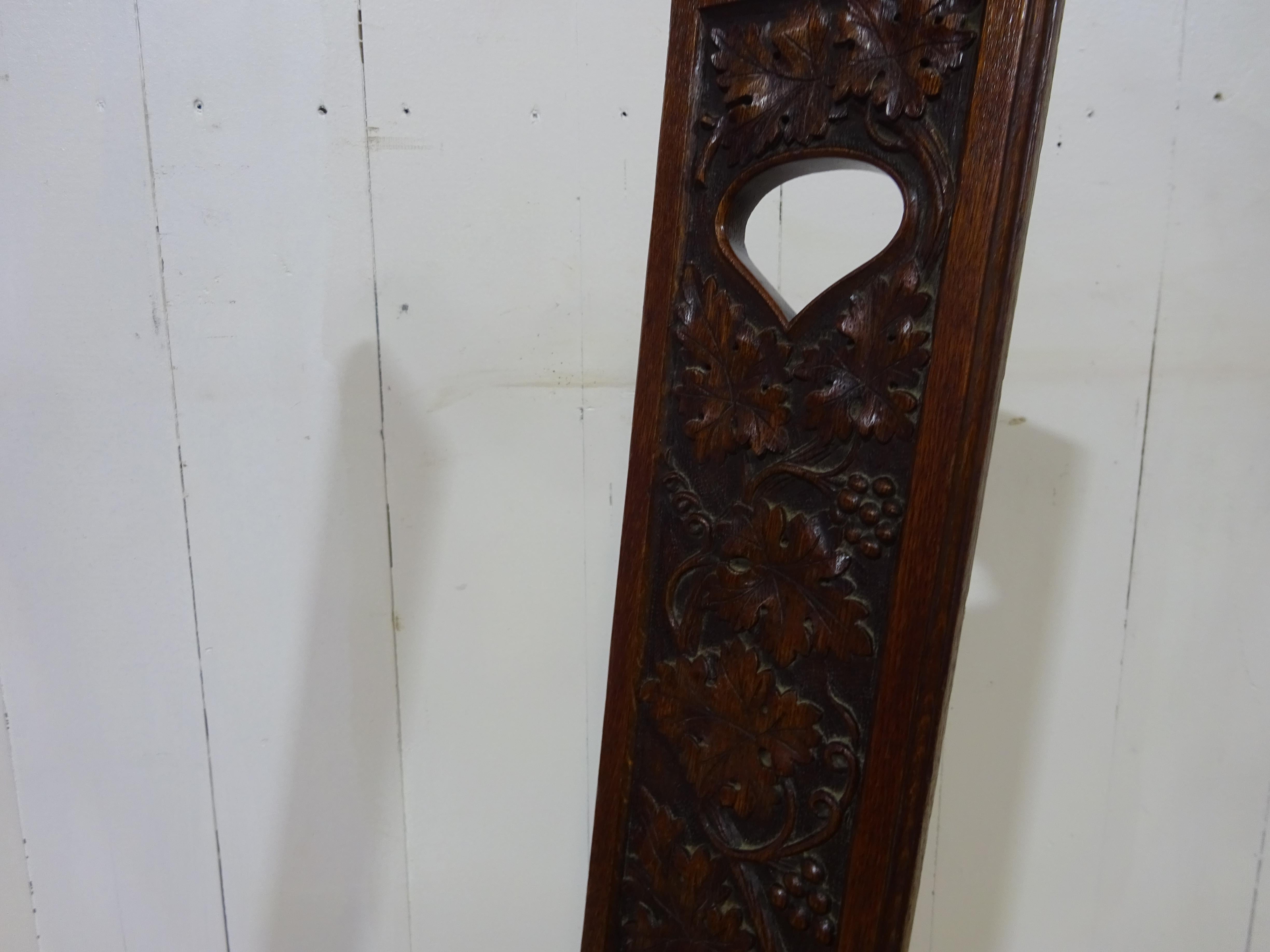 19th Century Victorian Hand Carved Hall Chair For Sale