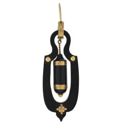 Victorian Hand Carved Jet Urn Earrings