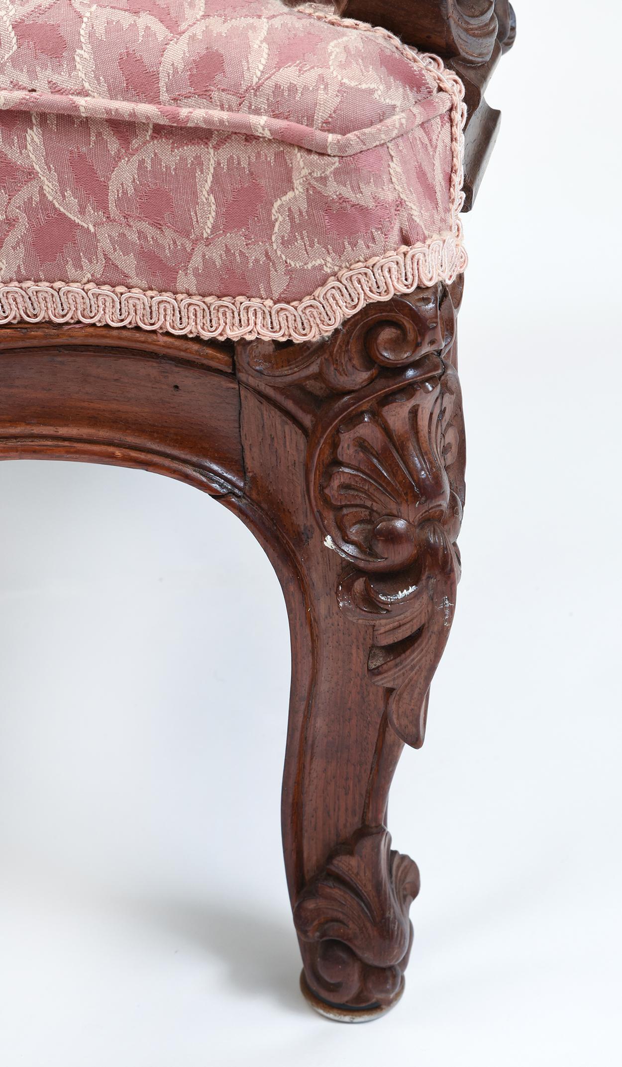 Victorian Hand Carved Rosewood Sofa 4