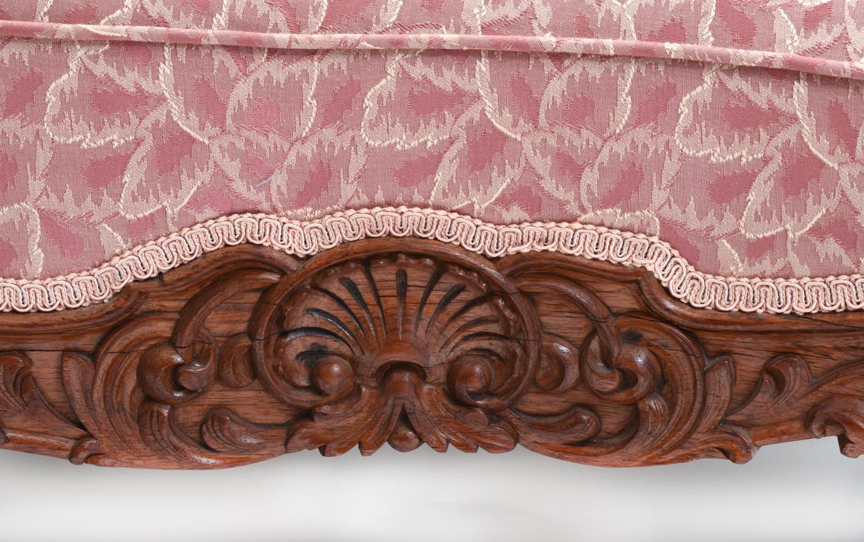 English Victorian Hand Carved Rosewood Sofa