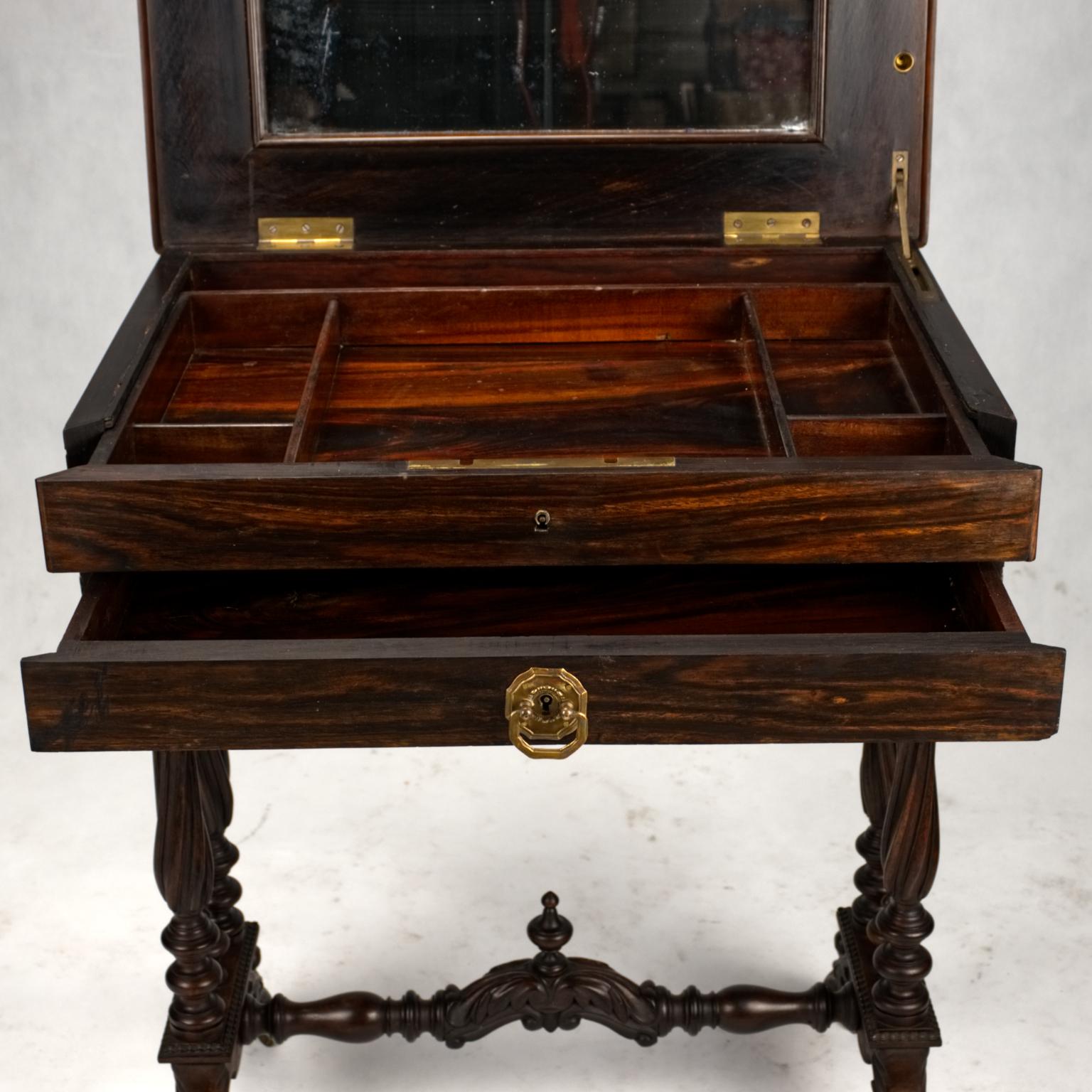 Victorian Hand Carved Rosewood Vanity or Work Table, 19th Century In Good Condition In Lucenec, SK