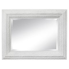 Victorian Hand-Crafted Gesso Frame Mirror, Ivory Finish, USA, 1890s
