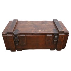 Victorian Hand-crafted Military Ammunition Pine Chest Trunk