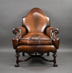 Victorian Hand Dyed Leather Armchair