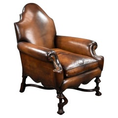 Victorian Hand Dyed Leather Armchair