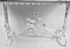 Architectural Victorian Hand Made Iron Base Table with Marble Top