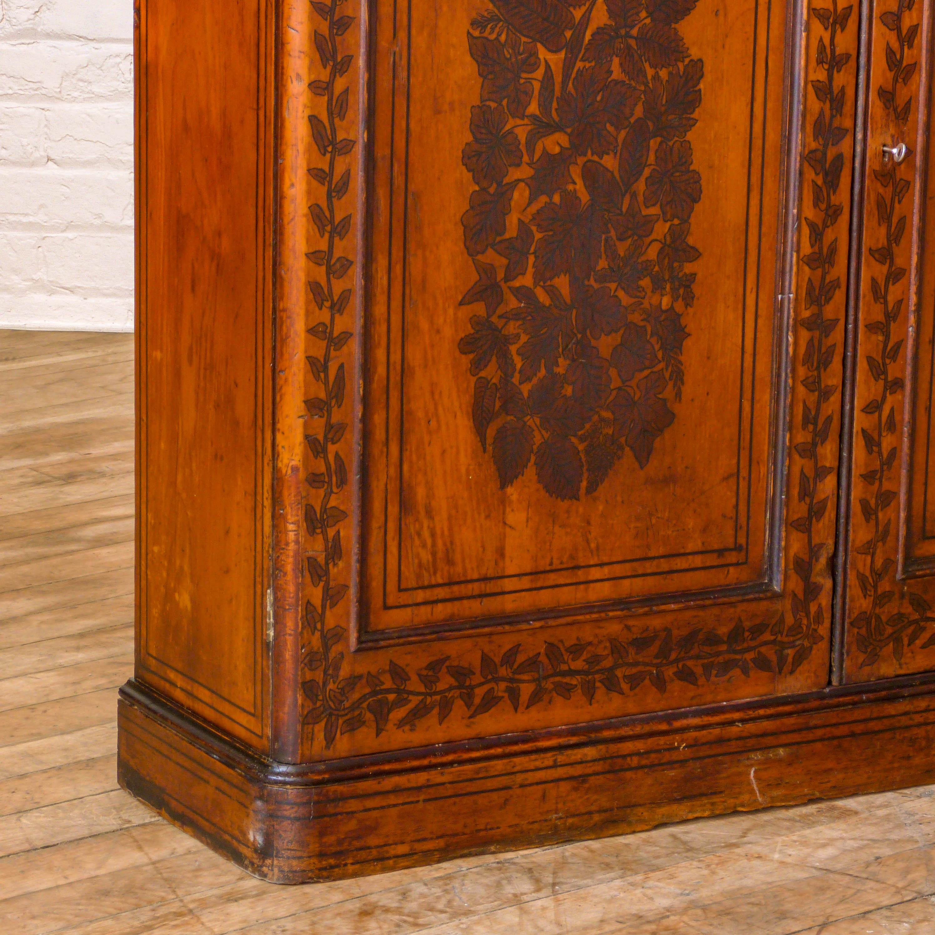 Late 19th Century Victorian Hand Painted Cupboard For Sale