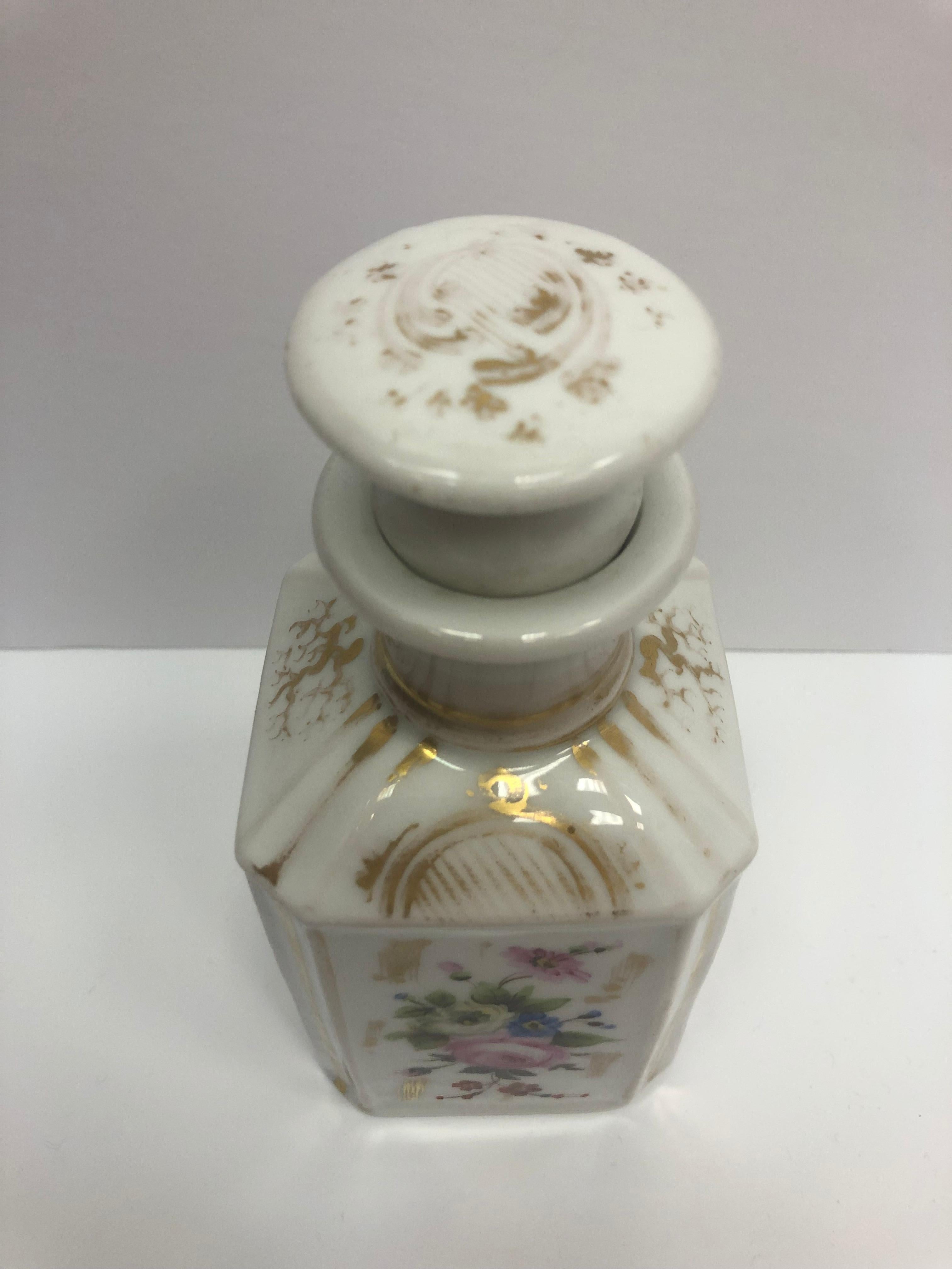 Victorian Hand Painted Porcelain Tea Caddy, English, 1870 For Sale 3