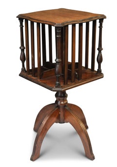 Victorian Handmade Floor Standing Revolving Bookcase with Chamfered Edge 1870's