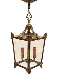 Victorian Hanging Lantern Brass Hall Light