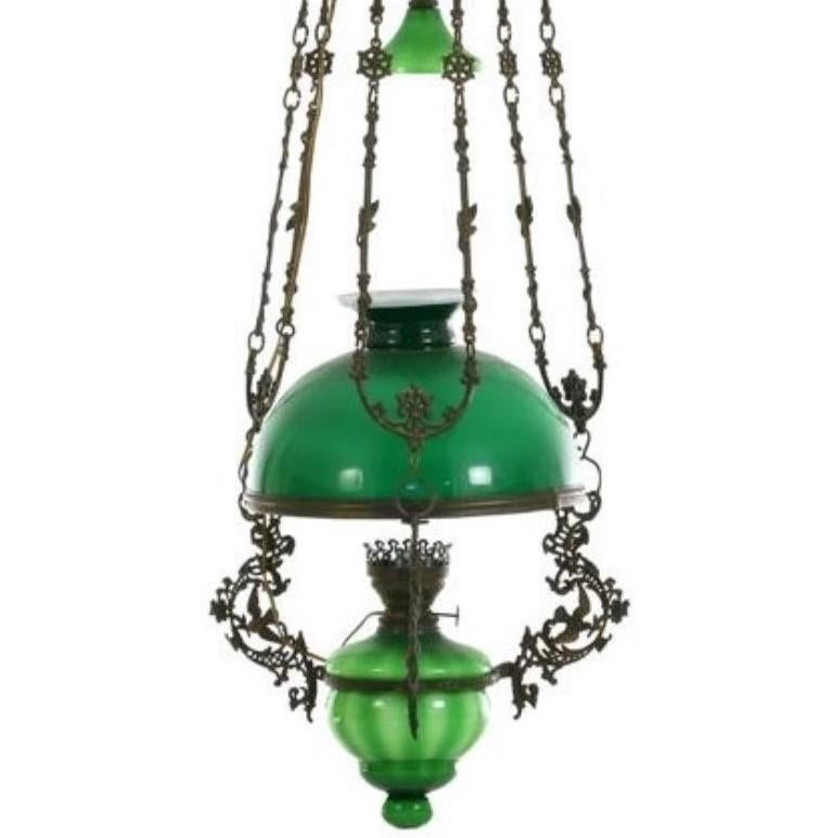 victorian hanging oil lamps