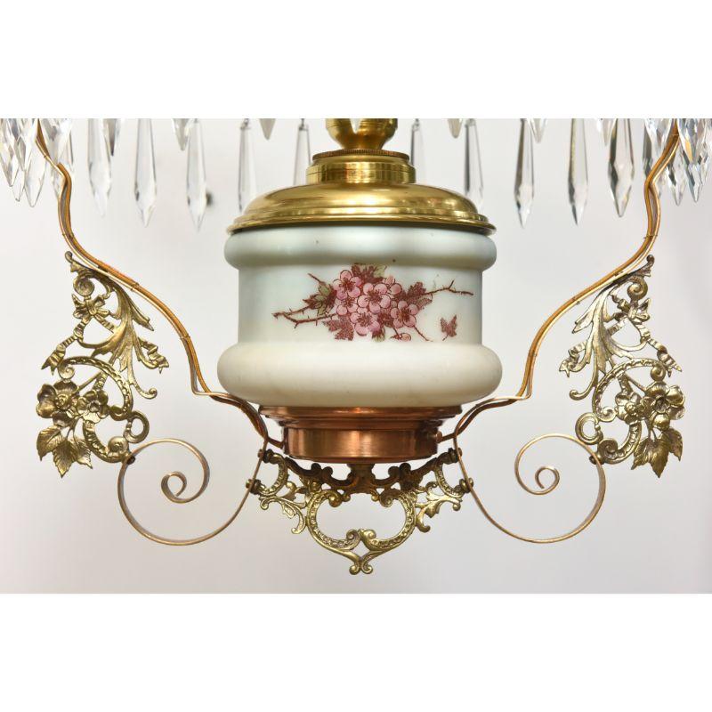 American Victorian Hanging Oil Lamp