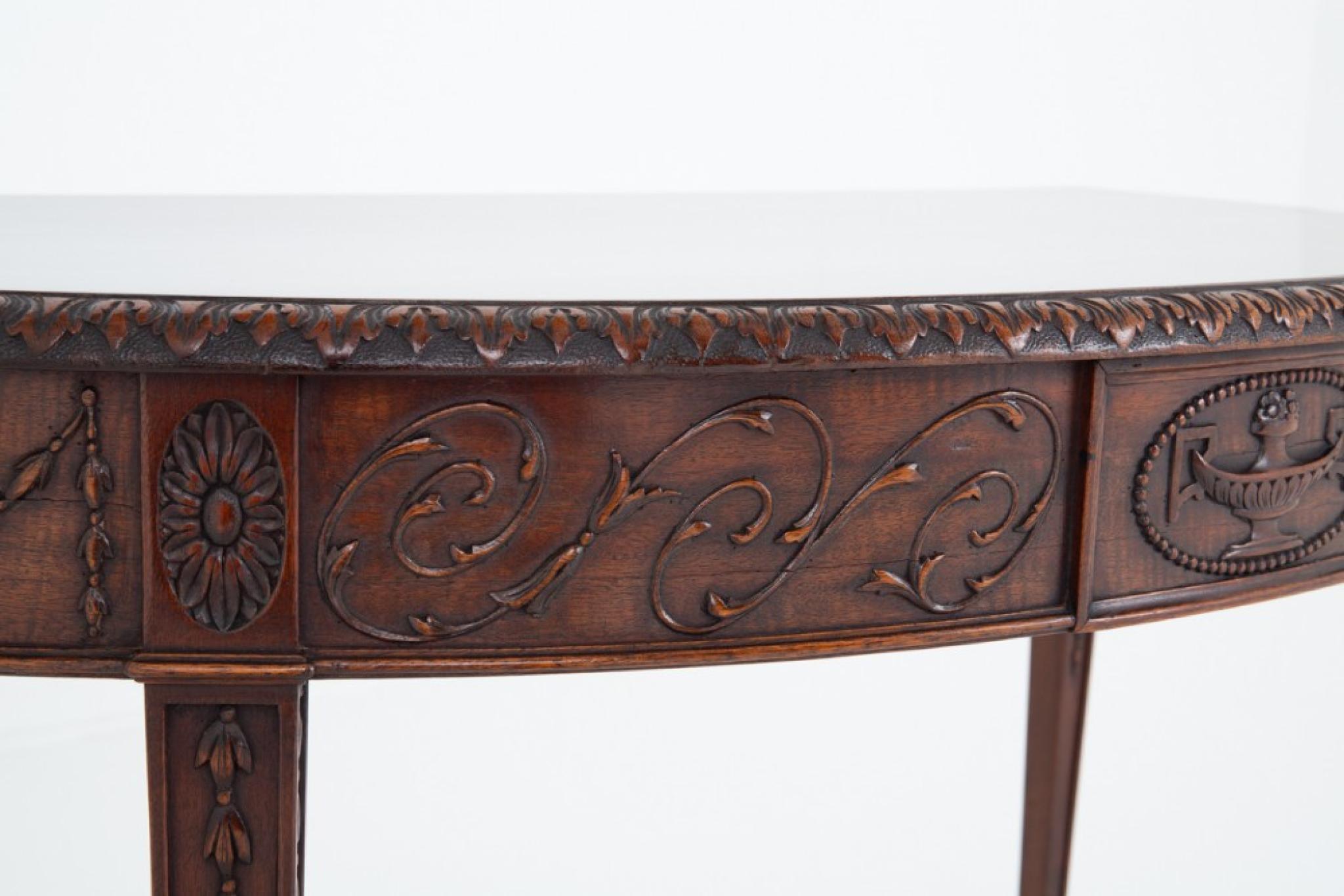 Late 19th Century Adamas Revival Console Table Mahogany Hall Tables 1880 For Sale