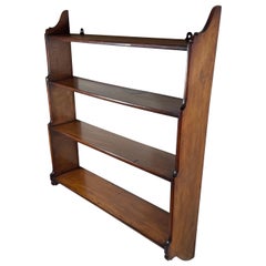 Antique Victorian Hanging Wall Shelves, 4 Tier in Cherry Wood