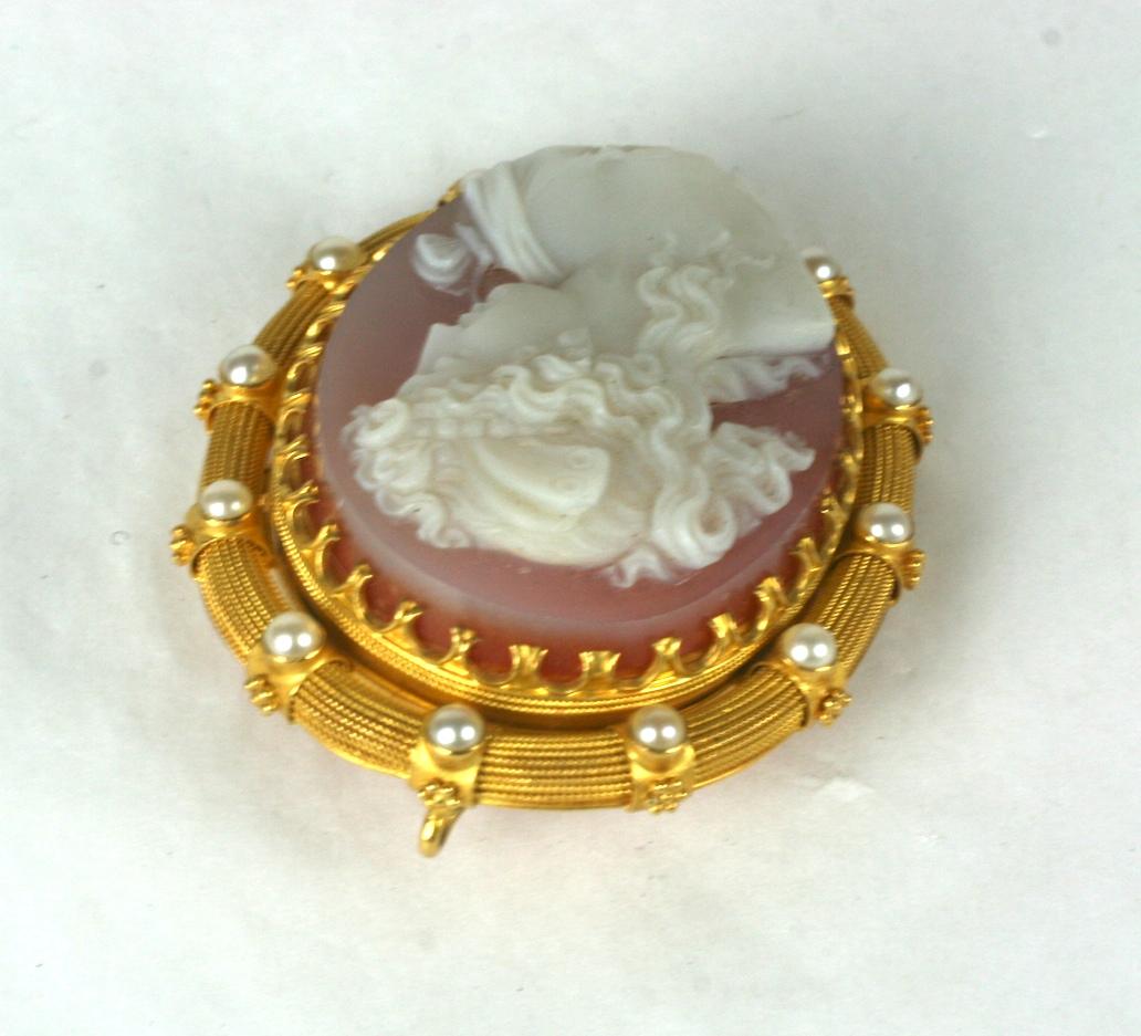 Victorian Hard Stone Cameo of Psyche In Good Condition In New York, NY