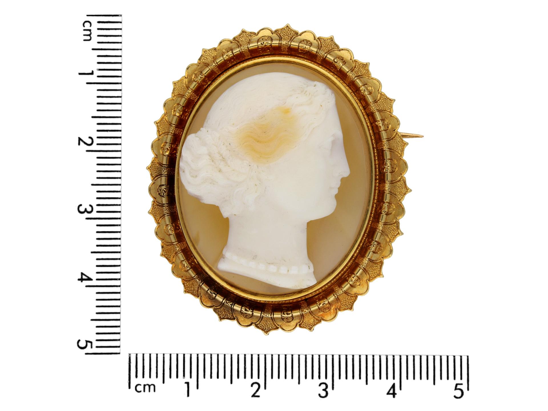 Women's or Men's Victorian hardstone cameo brooch, French, circa 1900 For Sale