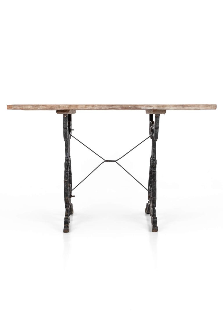 Victorian Hardwood Garden Table in Cast Iron Base, circa 1890 For Sale at 1stDibs
