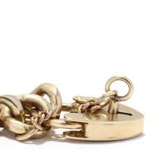 Victorian Heart Lock Curb Link Bracelet, 14K Yellow Gold