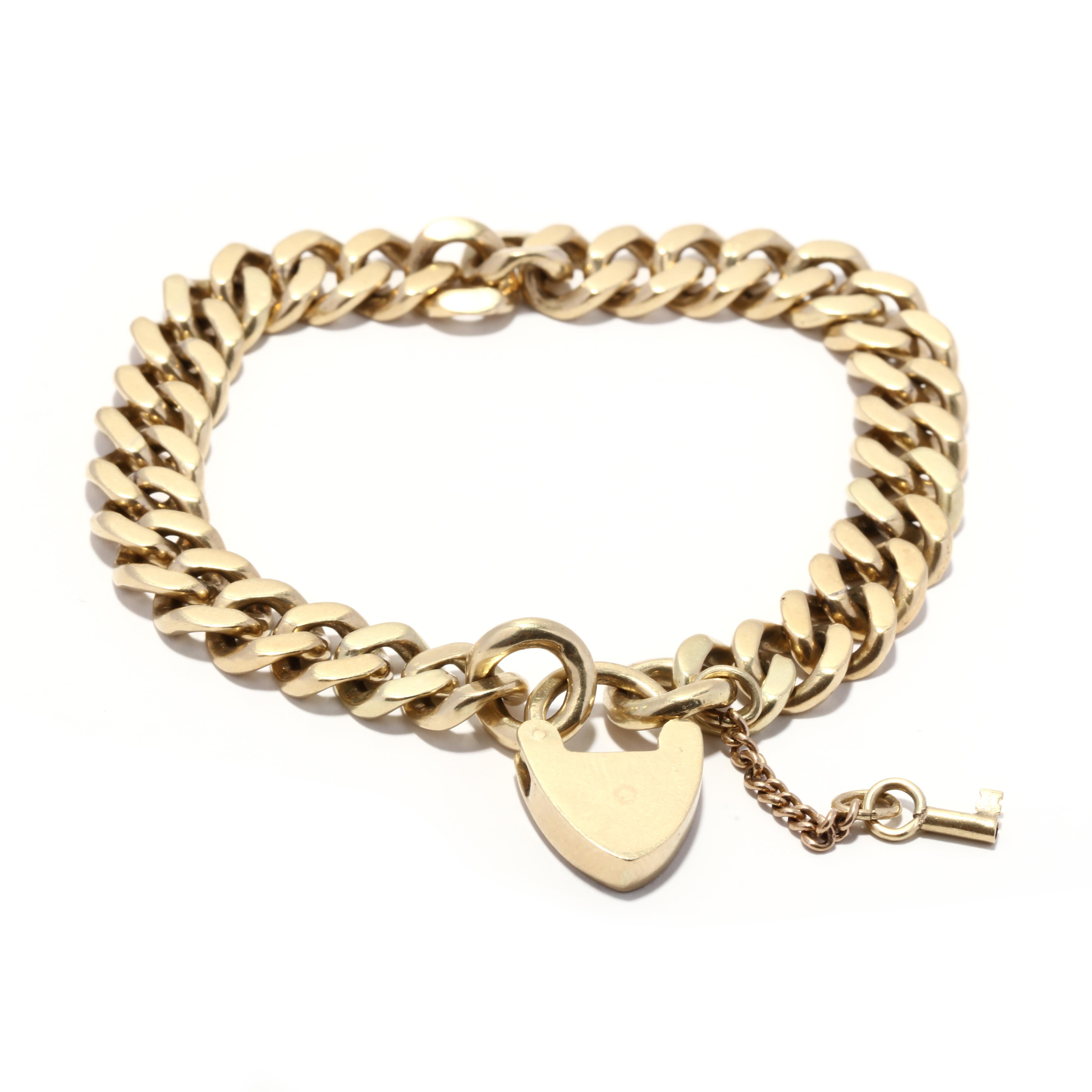 heart turnlock pave chain link bracelet
