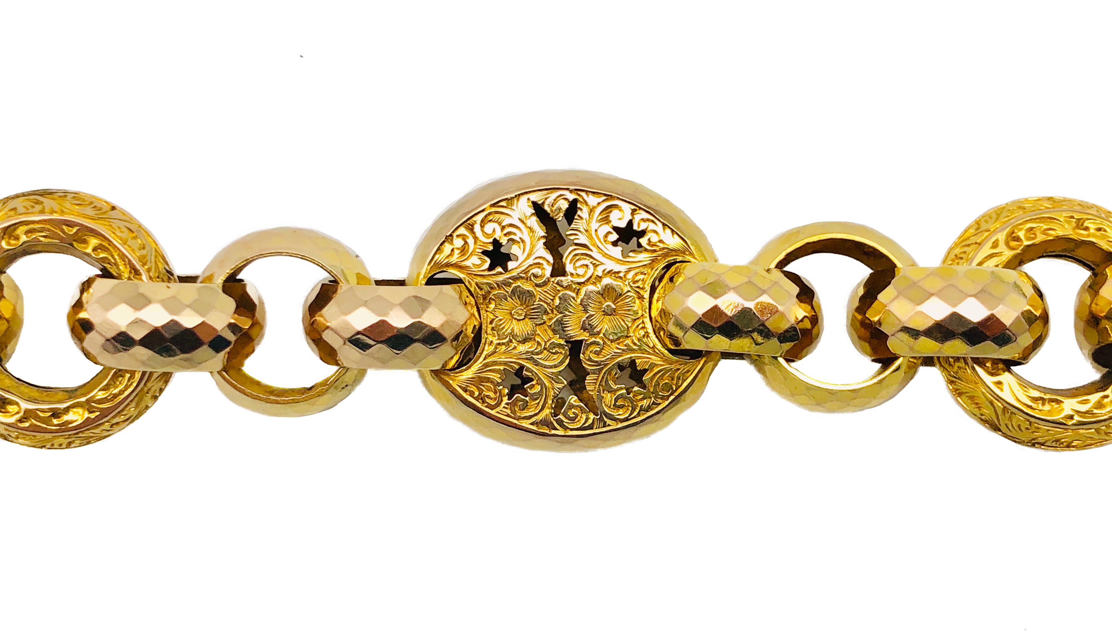 Early Victorian Antique Victorian Heart Locket Padlock Gold Aquamarine Grapes Link Bracelet