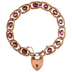 Viktorianisches Heat Lock Garnet Gate Goldarmband