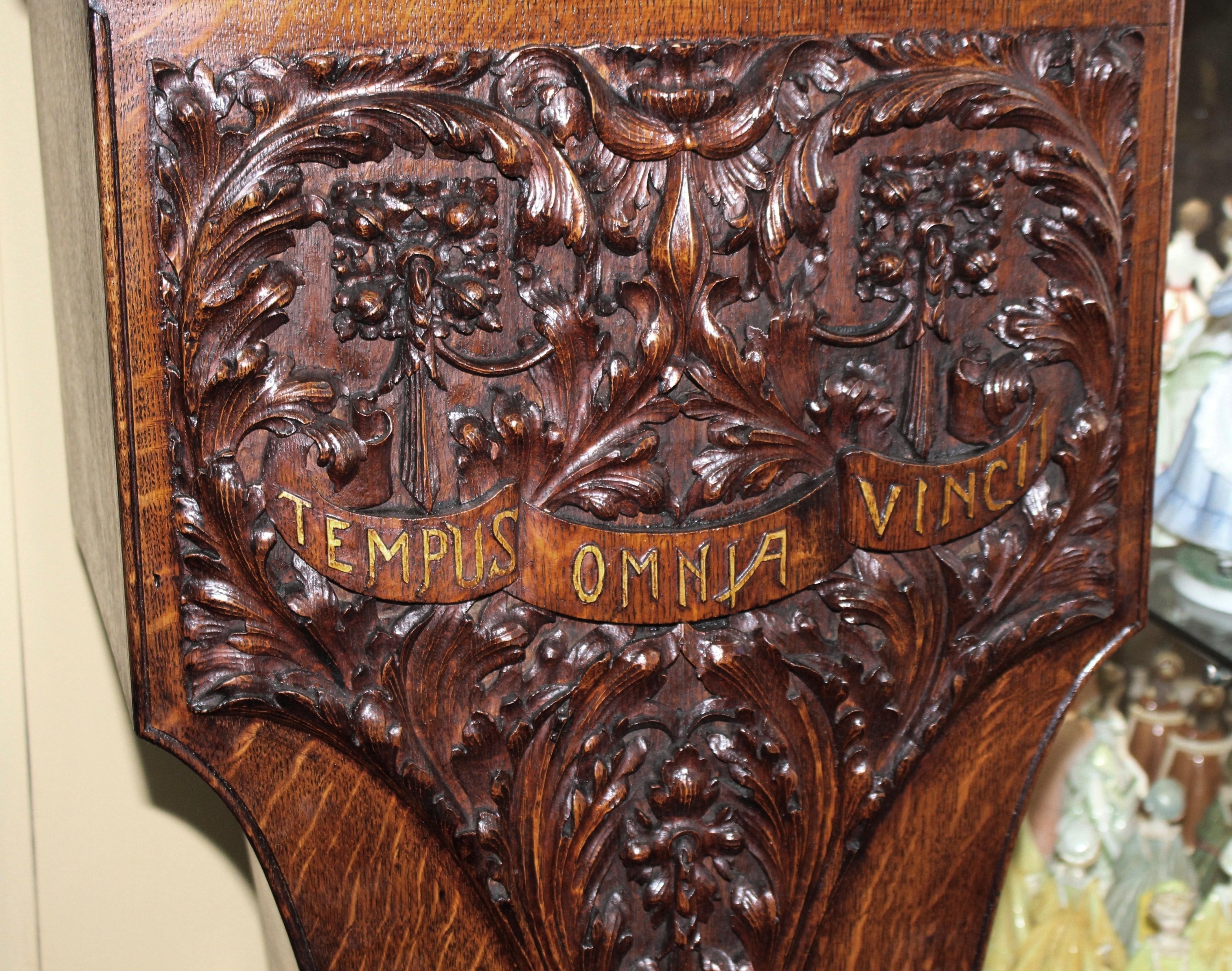 Victorian Heavily Carved Oak Long Case Clock by Thomas Turner London 7